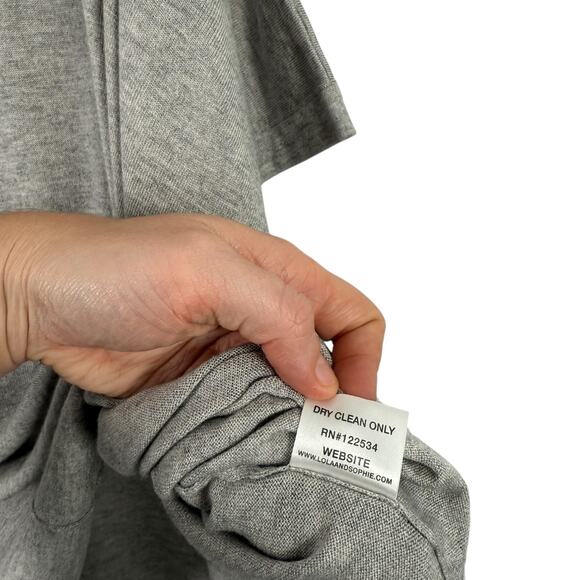 Lola & Sophie Grey Silk Cashmere Poncho Sweater Oversized Capsole Womens Small - Picture 5 of 6